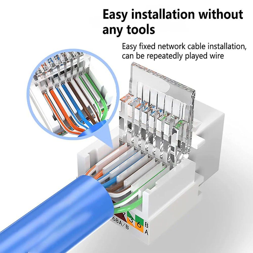 Rj45 Jack - Conector Keystone RJ45 Cat6 Sem Ferramentas,