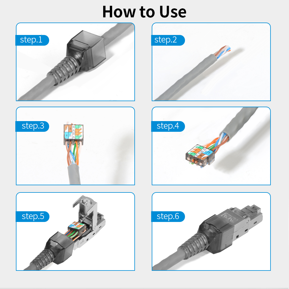 Conector RJ45 blindado Cat6A/C - Rj45 Jack avaliação e preço